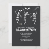 Invitation drôle éffrayant noir et blanc halloween (Devant)