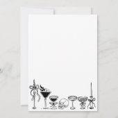 Invitation Drôle Éffrayant Scribbles Halloween Cocktail Party (Dos)