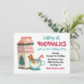 Invitation Drôle Eggnog Nogaholics Noël Cocktail Party (Debout devant)