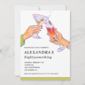 Invitation Drôle Elegant Cocktail Vintage 88e anniversaire (Devant)