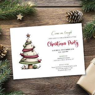 Invitation drôle et fantaisiste de Noël avec un ar