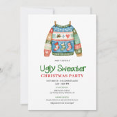 Invitation drôle et laide de Noël pour un sweater (Devant)