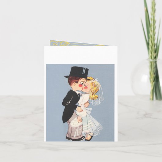 Invitation Drôle et mignon mariage de dessin animé (Dos)