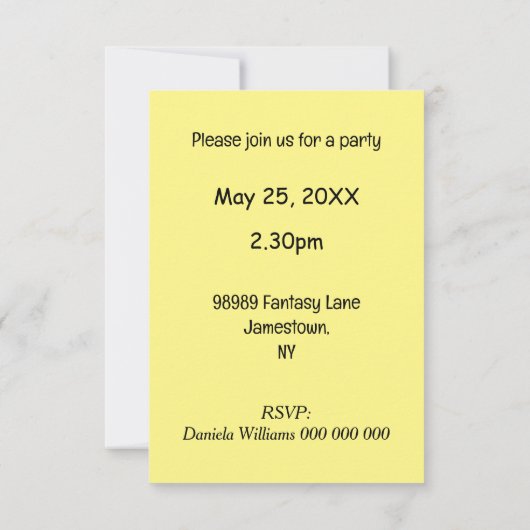 Invitation Drôle et mignon poney avec bébé - anniversaire de  (Dos)