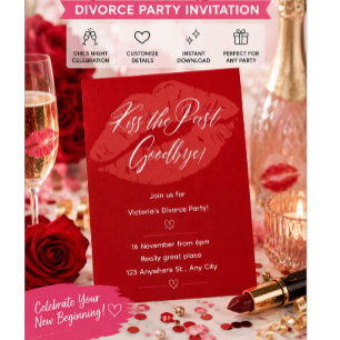 Invitation drôle et moderne de fête de divorce en