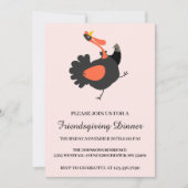 Invitation Drôle et rustique Thanksgiving de dinde (Devant)