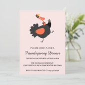 Invitation Drôle et rustique Thanksgiving de dinde (Debout devant)