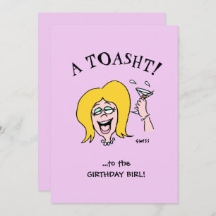 Invitation Drôle Femme Anniversaire Soirée Cute Cartoon Invit