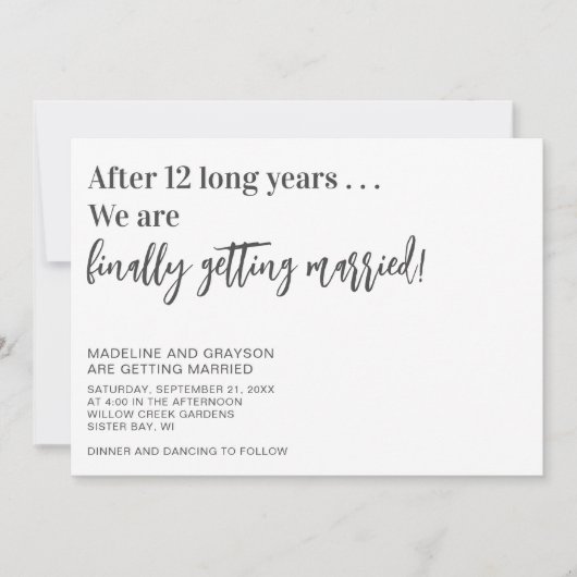 Invitation Drôle Finalement Se Marier Mariage Décontracté (Devant)