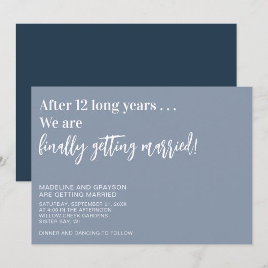 Invitation Drôle Finalement Se Marier Mariage Décontracté (Devant / Derrière)