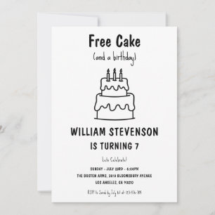Invitation Drôle Gâteau Gratuit Blague Simple Anniversaire 7