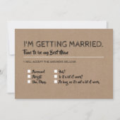 Invitation Drôle Groomsman Best Man Checklist Proposition (Devant)