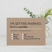 Invitation Drôle Groomsman Best Man Checklist Proposition (Debout devant)