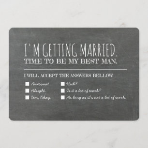 Invitation Drôle Groomsman Best Man Checklist Proposition