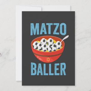 Invitation Drôle Hanukkah Football Athlète Juif Matzo Baller