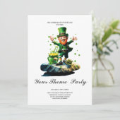 Invitation Drôle heureux leprechaun (Debout devant)