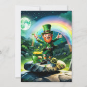 Invitation Drôle heureux leprechaun (Dos)