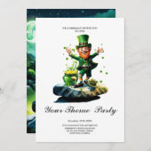 Invitation Drôle heureux leprechaun (Devant / Derrière)