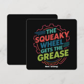Invitation Drôle Idiom Retro Squeaky Wheel obtient Grease (Devant / Derrière)