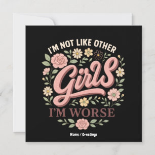 Invitation Drôle Je ne suis pas comme d'autres filles Je suis
