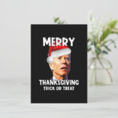 Invitation Drôle Joe Biden Santa Hat Joyeux Thanksgiving Chri (Debout devant)
