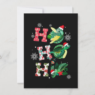 Invitation Drôle Joyeux Noël HO HO HO Tortue Père Noël
