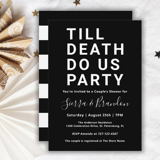 Invitation Drôle jusqu'à la mort Do Us Party Couple's Shower