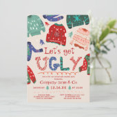 Invitation Drôle kitsch moche pull beige entreprise Noël (Debout devant)