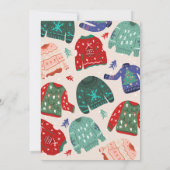 Invitation Drôle kitsch moche pull beige entreprise Noël (Dos)