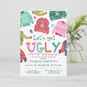 Invitation Drôle kitsch moche pull blanc entreprise Noël (Debout devant)