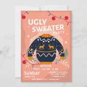 Invitation Drôle kitsch moche pull gris entreprise Noël (Devant)