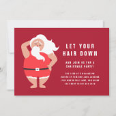 Invitation Drôle laissez vos cheveux tomber Père Noël (Devant)