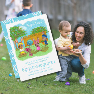 Invitation Drôle lapin Oddball Pâques Brunch & Chasse aux oeu