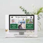 Invitation Drôle Les Années Zoomées Par Graduation Photos Par (Debout devant)