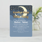 Invitation Drôle Lune et étoiles Adieu Baby shower de sommeil (Debout devant)