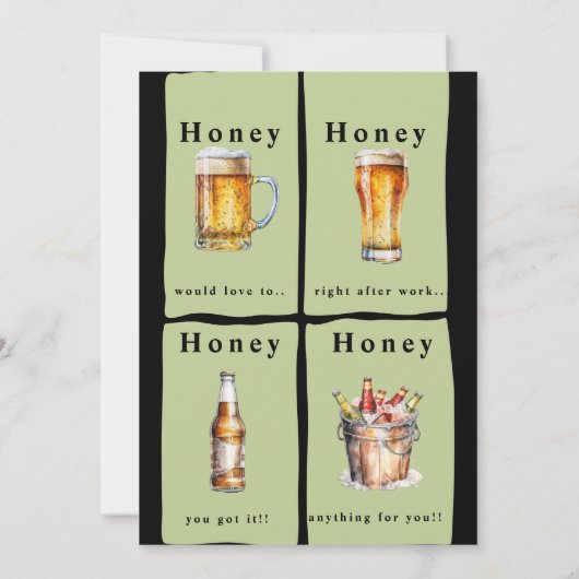 Invitation Drôle Miel Do Couples Mariage (Dos)