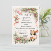 Invitation Drôle mignon Baby shower de l'ours de Noël (Debout devant)