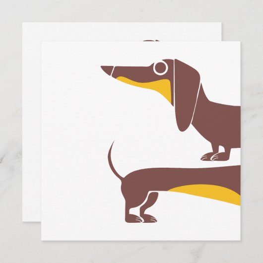 Invitation Drôle mignon dachshund pour parent chien long (Devant / Derrière)