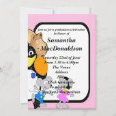 Invitation Drôle mignon dessin animé diplôme de la photo (Dos)