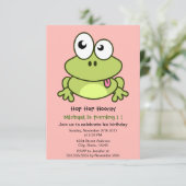 Invitation Drôle mignon grenouille caricature anniversaire de (Debout devant)