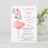 Invitation Drôle mignon rose flamingo baby shower virtuel (Debout devant)