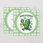 Invitation Drôle Mignon Sucré comme des Pickles Pickleball (Devant / Derrière)