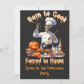Invitation Drôle Né pour cuisiner Forcé de hanter (Devant)