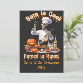 Invitation Drôle Né pour cuisiner Forcé de hanter (Debout devant)