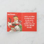Invitation Drôle Noël rétro vintage. (Intérieur)