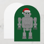 Invitation drôle noël santa claus robot (Devant / Derrière)