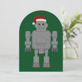 Invitation drôle noël santa claus robot (Debout devant)