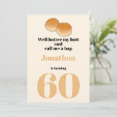 Invitation Drôle nourriture citation 60e anniversaire de fête (Debout devant)