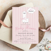 Invitation Drôle Oh maman Llama mignonne rose bébé fille Douc