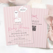 Invitation Drôle Oh maman Llama mignonne rose bébé fille Douc